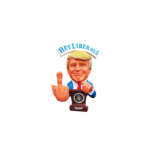 Donald Trump Doll - This Bobblehead Trump Has A Bobbling Middle Finger instead of head - F..U " MEDIA / Liberals "