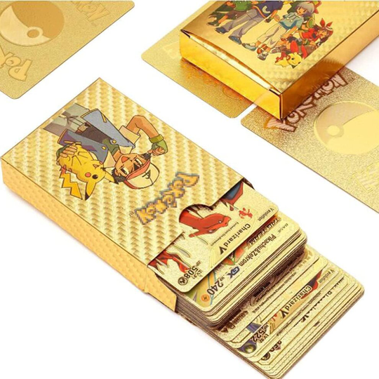 (55PCS Gold) Pokemon Cards Vmax TCG GX EX Cards Christmas Gifts