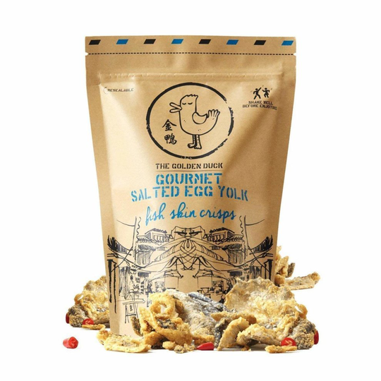 The Golden Duck Gourmet Salted Egg Yolk Fish Skin Crisps 125g - 1 Pack