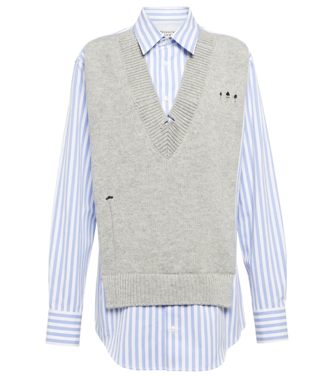 Hybrid cotton shirt and sweater vest