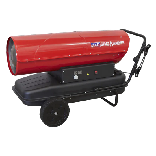 Sealey Space Warmer Kerosene/Diesel Heater 340, 000BTU/Hr with Wheels