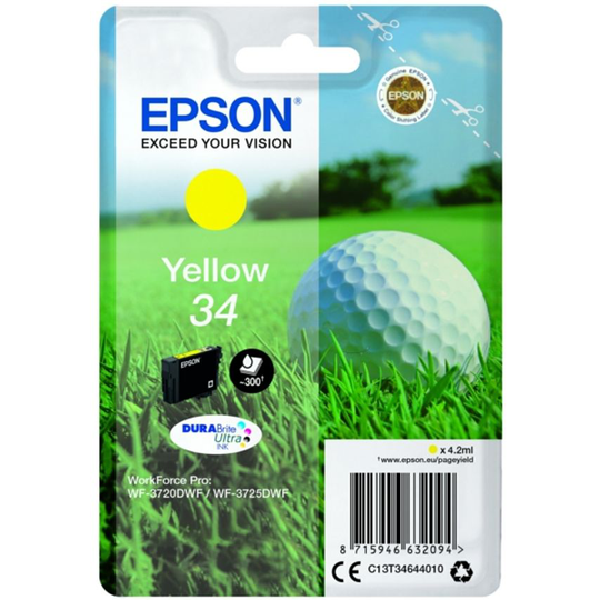 Epson Epson 34 Golfball Yellow Standard Capacity Ink Cartridge 4ml - C13T3464401