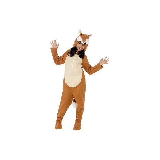 Smiffy's Children's Unisex All In One Fox Costume, Jumpsuit With Tail And Ears, - costume fox fancy dress childrens boys smiffys jumpsuit girls