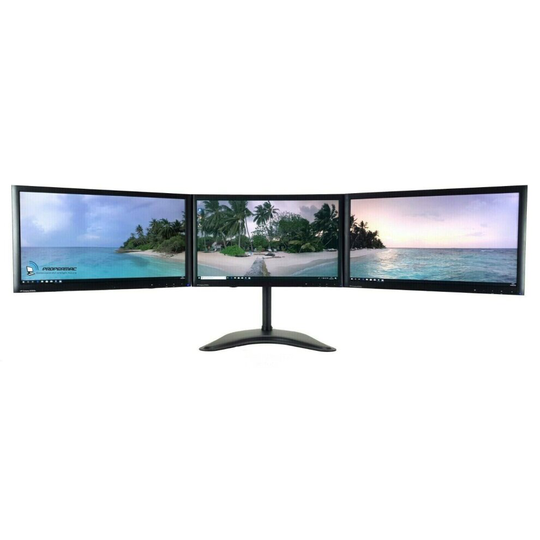 (VGA/DVI) TRIPLE SCREEN MONITOR SETUP+STAND HOME OFFICE 3x24