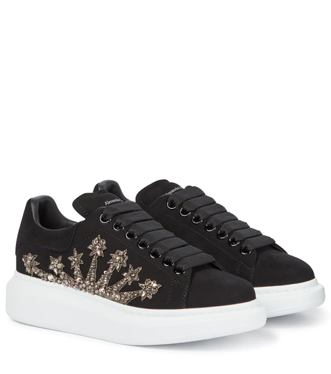 Oversized crystal-embellished sneakers