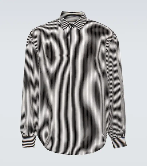 Silk long-sleeved shirt