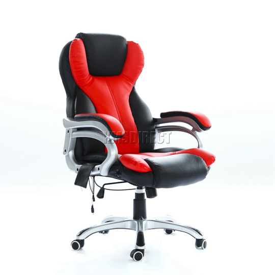 (Black Red) WestWood Heated Massage Office Chair Gaming & Computer Recliner Swivel MC8074