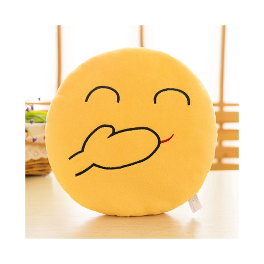 (Snicker, 16cm) Design Emoji Round Cushion Pillow for Home Decor Kids Room Decorative Plush Pillow for Car Sofa Pets Cushions