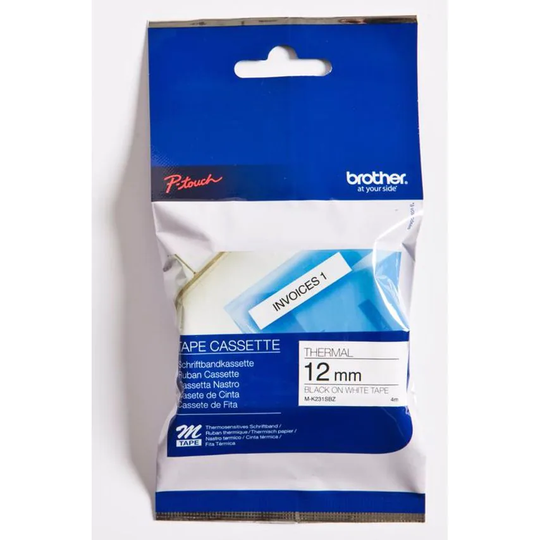 Brother Brother Black On White PTouch Ribbon 12mm x 4m - MK231SBZ
