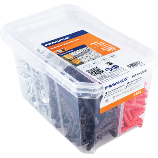 Rawl Uno Red & Brown Plug and Screw (520) FKT-FMSC520