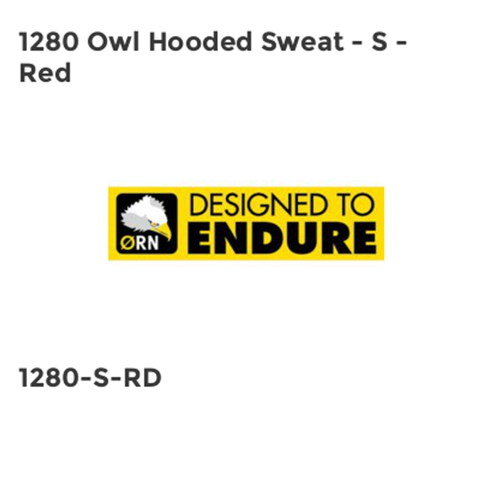 Orn 1280 Owl Hooded Sweat - S - Red