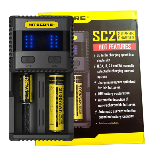 UK Nitecore SC2 3A 2016 Li-ion Ni-MH Intellicharge Battery Charger