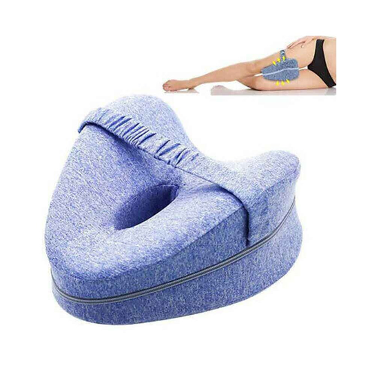 (Blue) Memory Foam Leg Pillow Protect Leg And Knee Support Wedge To Relieve Sciatica