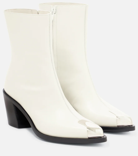 Embellished leather ankle boots