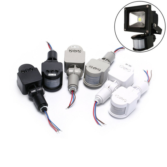 (Grey, DC 12V) LED Motion Sensor 220V Automatic Infrared 12V PIR Movement Detector Wall Timer