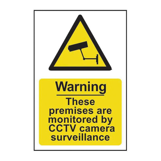 Centurion Europe WARNING PREMISES MONITORED CCTV CAMERA SURVEILLANCE-PVC(200X300