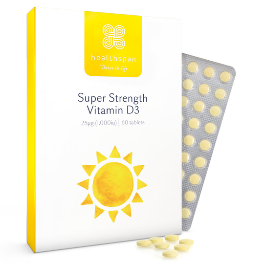 (60 Tablets) Healthspan Super Strength Vitamin D3, Vegetarian