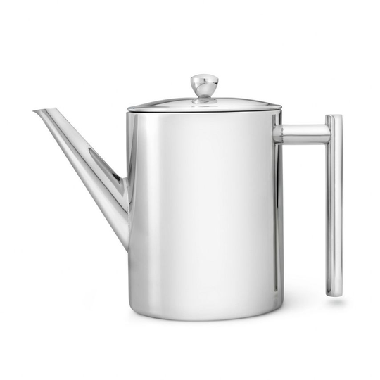 Bredemeijer Teapot Double Wall Minuet Cylindre Design 1.2L in Polished Steel
