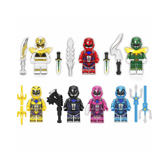 7Pc Mightyed Morphined Power Rangers Soldiers Minifigures Building Block Toys