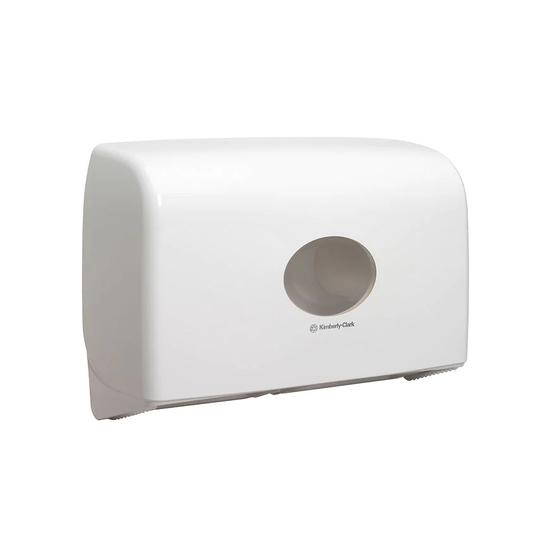 Aquarius 6947, Twin Mini Jumbo Rolled Toilet Tissue Dispenser, White, 1 x 1 Disp