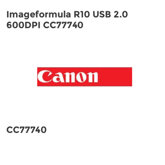 Canon Imageformula R10 USB 2.0 600DPI CC77740