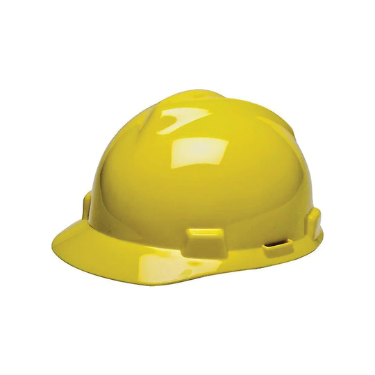 MSA GV121 V-Gard Safety Helmet, PushKey Sliding Suspension, Yellow