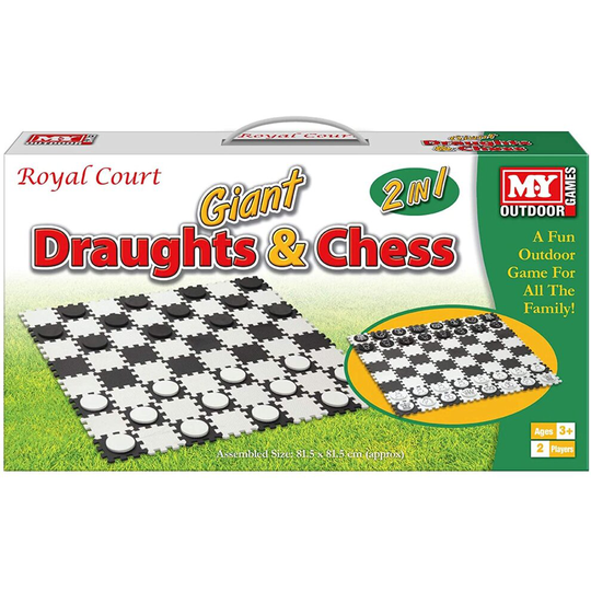 M.Y Giant Draughts and Chess | 2-in-1 Garden Games | Giant Foam Boardgames