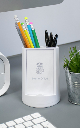 Home Office Storage Phone Holder Pen Pot Desk Tidy