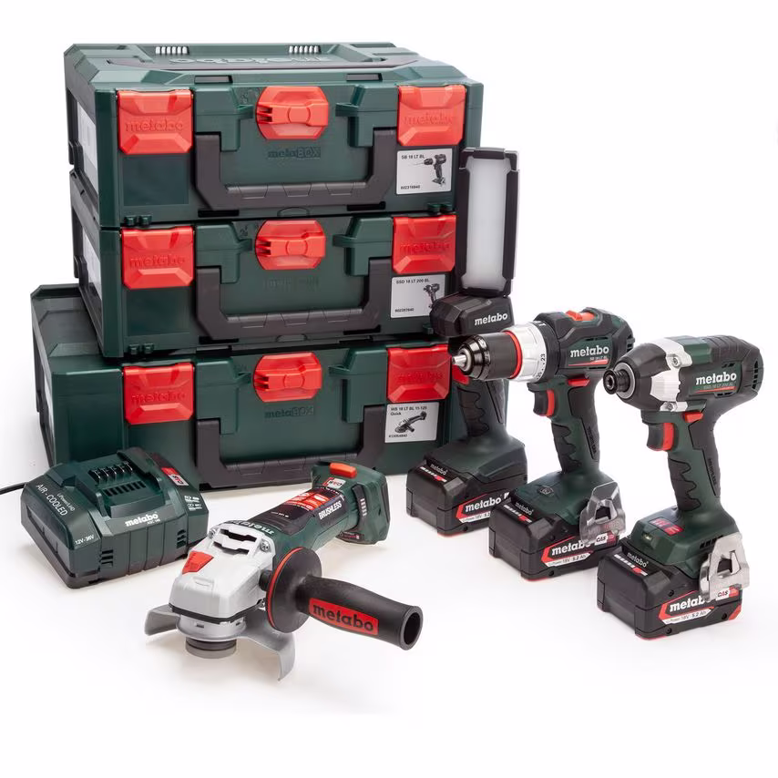 Metabo UK685200004 18V 4 Piece Combo Set (3 x 5.2AH Batteries)