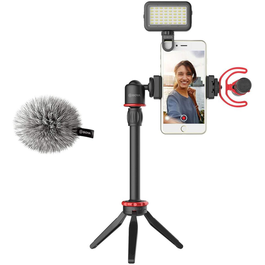 Boya BY-VG350 Smartphone Vlogging Kit with LED Light and Tripod