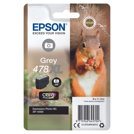 Epson Epson 478XL Squirrel Grey High Yield Ink Cartridge 10ml - C13T04F64010