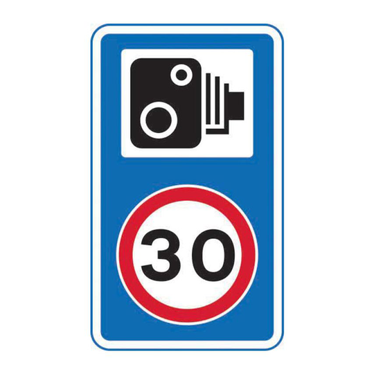 Spectrum Industrial 420 x 720mm Dibond '30MPH Speed Limit - Speed Camera Symbol'