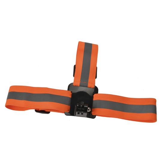 (Orange) Reflective Head/Helmet strap for GoPro Fittings