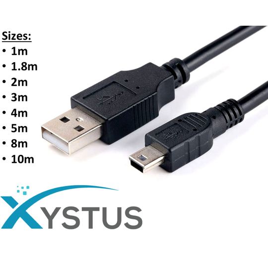 (10m) USB 2.0 A-Male to Mini-B Cable 5Pin Fast Data Sync
