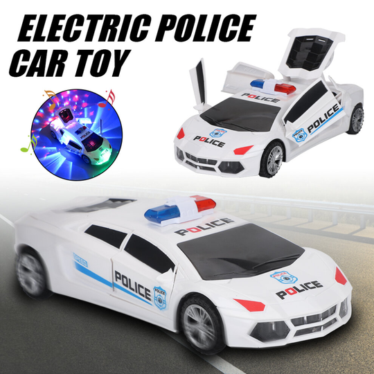 Electric Kids Car Toy, Funny Police Car Toys with LED Light & Music