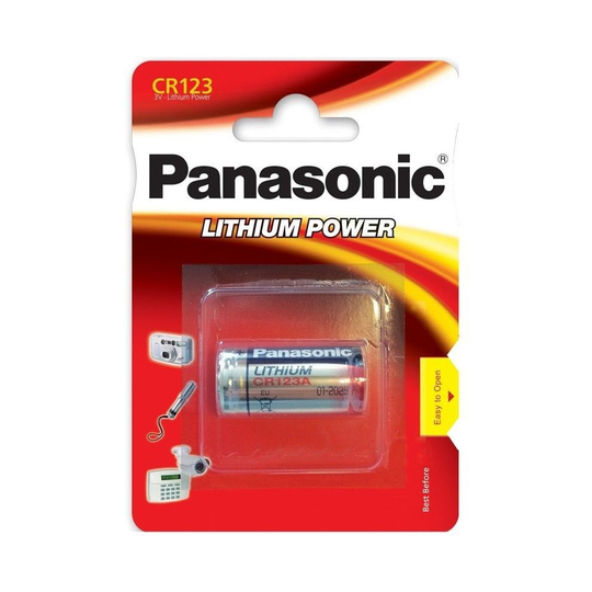 1 x Panasonic CR123A 3V Lithium Photo Battery 123 CR123 DL123 CR17345 Camera