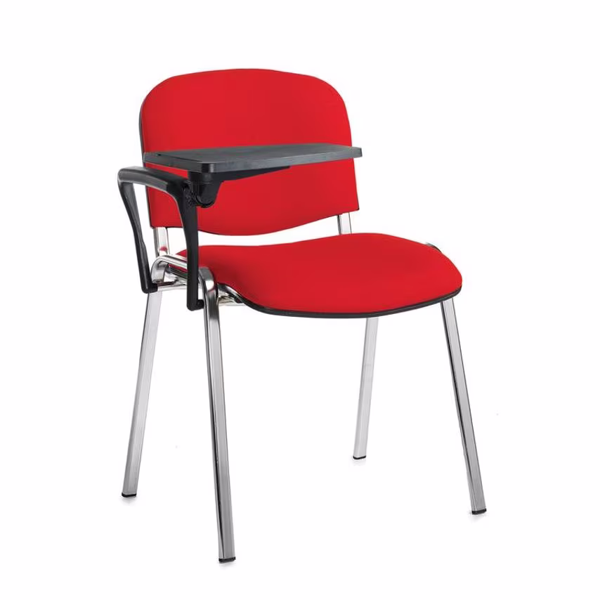 Dams Taurus Meeting Room Chair with Chrome Frame and Writing Tablet - Black