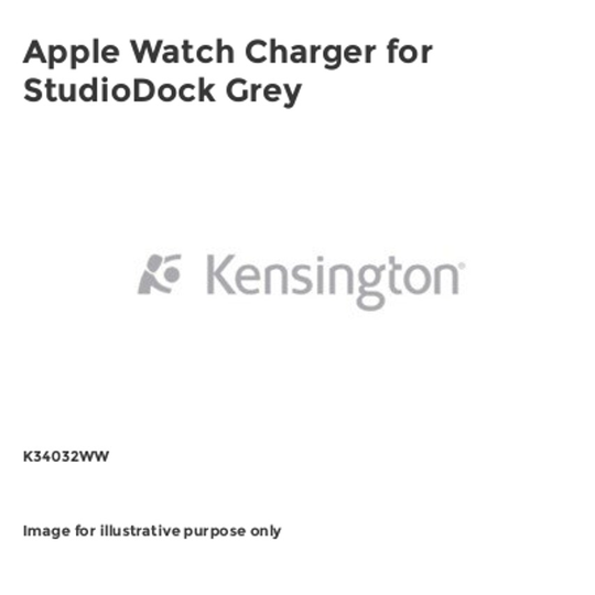 Kensington Apple Watch Charger for StudioDock Grey