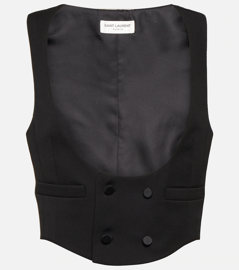 Cropped wool waistcoat