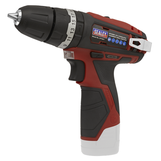 Sealey Hammer Drill/Driver Kit 10MM 12V Li-ion - 2 Batteries
