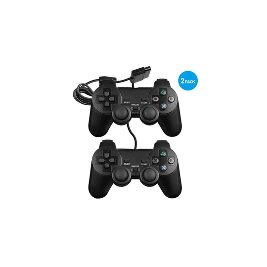 2Pcs For PlayStation 2 PS2 Black Wired Game Controller Gamepad Joypad