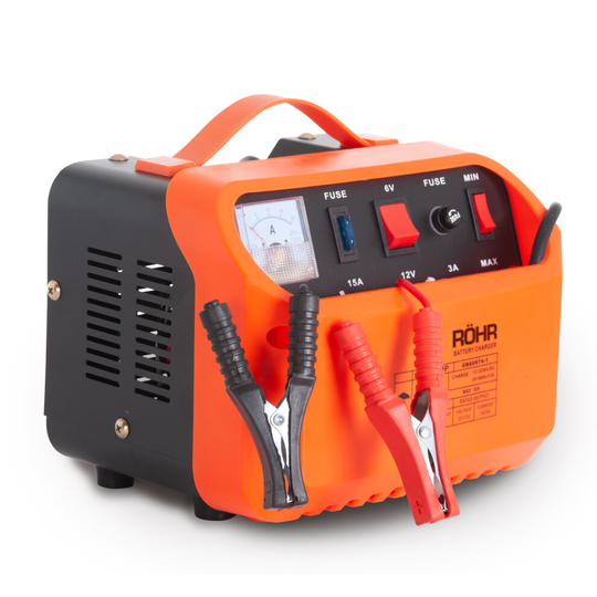 Röhr DFC-10P Car Battery Charger 10 Amp 6V / 12V Intelligent Turbo / Trickle Charge with Battery Repair and Maintainer Technology
