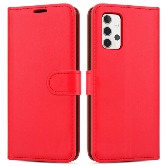 (Red) For Samsung A40 Wallet Case PU Leather Wallet Flip Phone Case