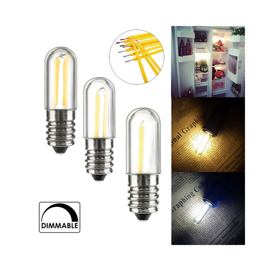 (4w, Warm White) 2PCS Dimmable E14 LED Freezer Filament Light Bulbs 1-4W Refrigerator Lamp