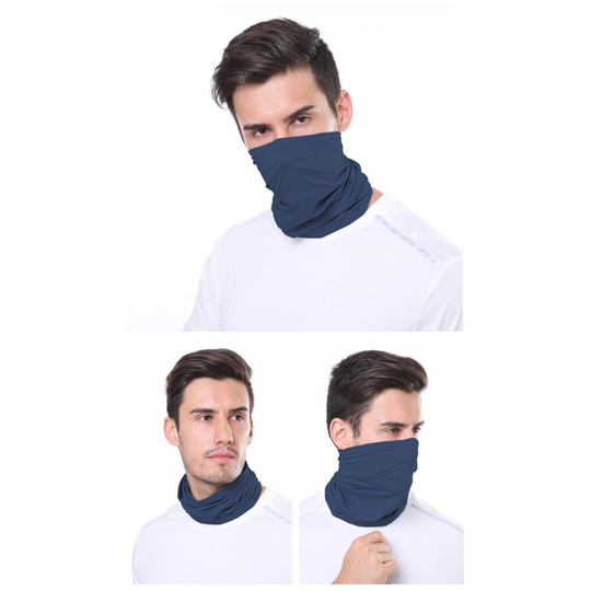 (Navy, 25cm x 50cm) Unisex Multi Use Bandana Face Cycling Biker Outdoor Snood Neck Scarf Tube Gaiter
