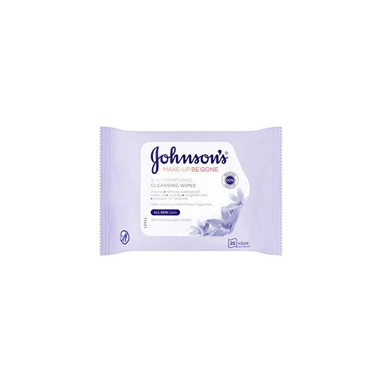 Johnson's Face Care Makeup Be Gone Pampering Wipes (6 x Packs of 25)