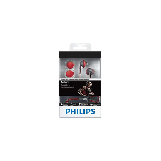 Philips SHQ1200 ActionFit Sports In-Ear Earphones Headphones - Orange/Grey