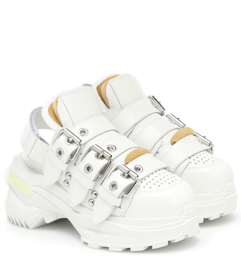 Triple Strap platform leather sneakers