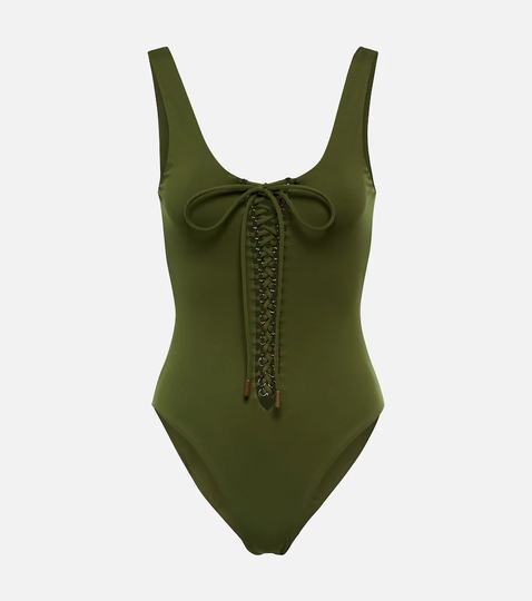 Lace-up detail swimsuit