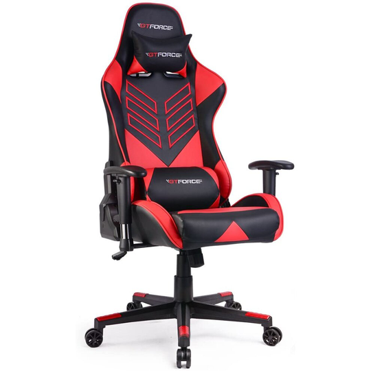 (Red) GTFORCE PRO ST RECLINING SPORTS RACING GAMING OFFICE DESK PC CAR FAUX LEATHER CHAIR (Blue)